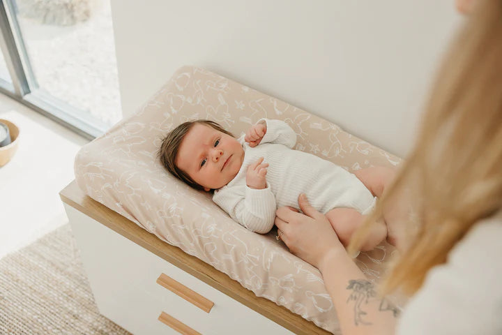 Premium Knit Diaper Changing Pad Cover in Sandy by Copper Pearl