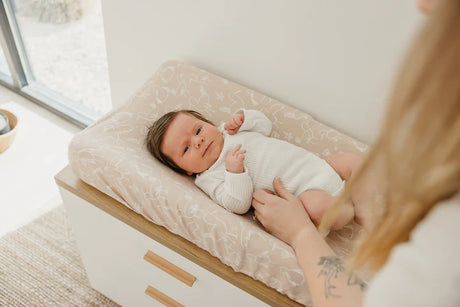 Premium Knit Diaper Changing Pad Cover in Sandy by Copper Pearl