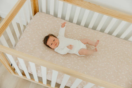 Premium Knit Fitted Crib Sheet in Sandy by Copper Pearl