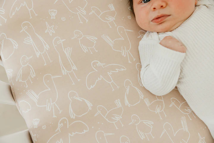 Premium Knit Fitted Crib Sheet in Sandy by Copper Pearl
