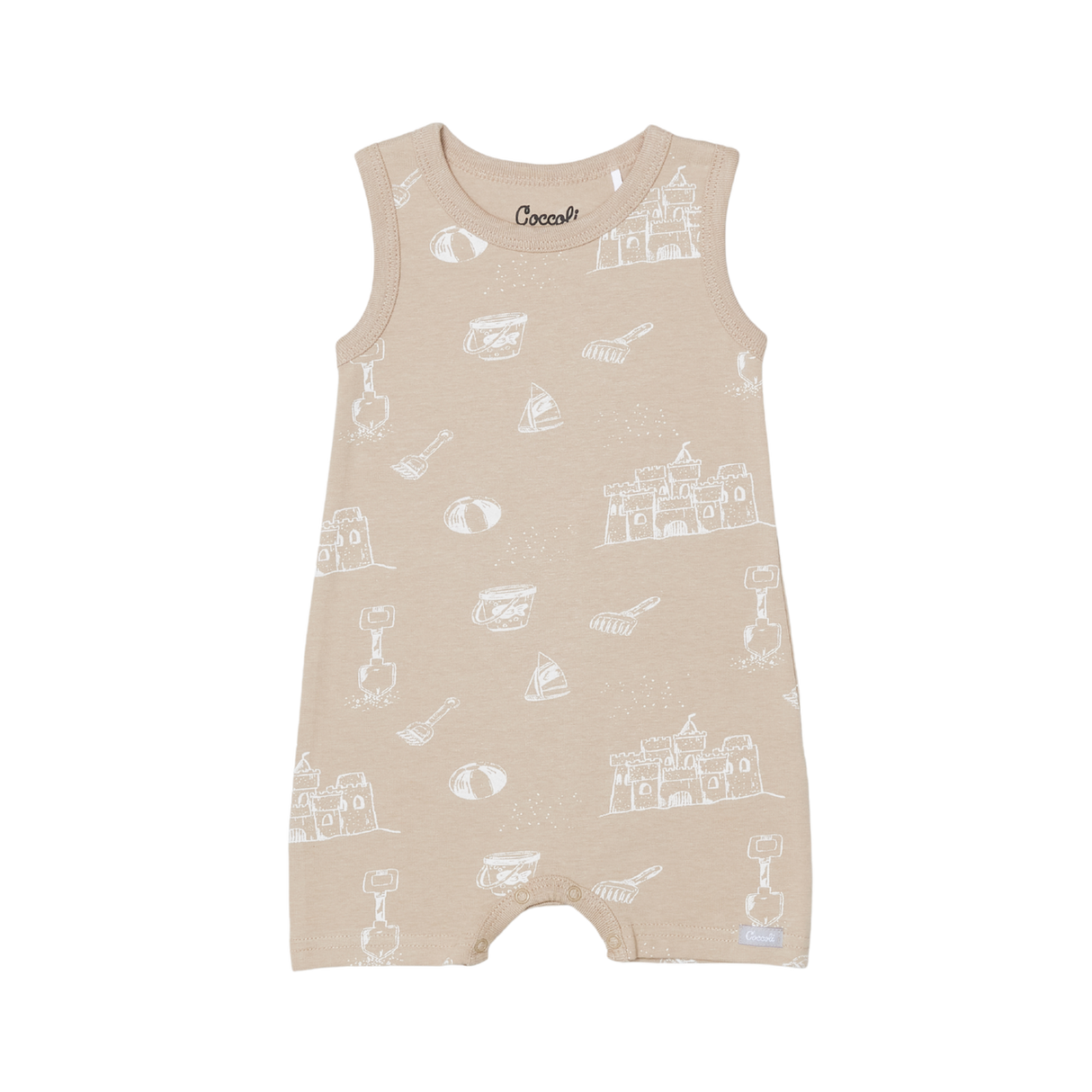 Infant Neutral-Modal Romper in Sand Castles by Coccoli
