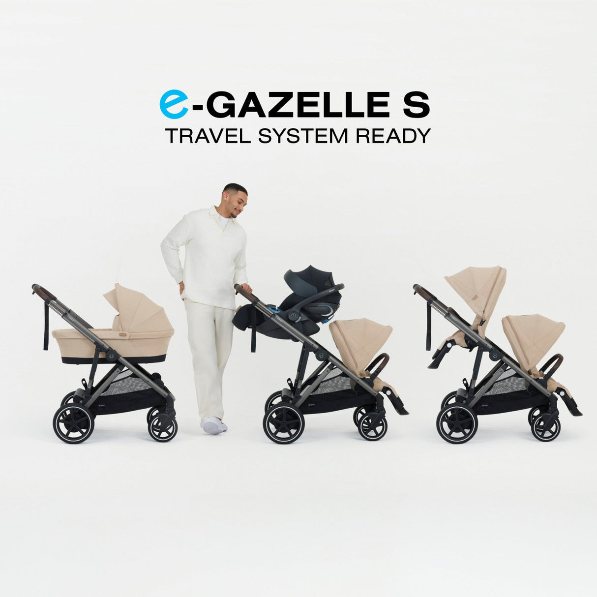 Cybex e-Gazelle S Electronic Assist Single-to-Double Stroller