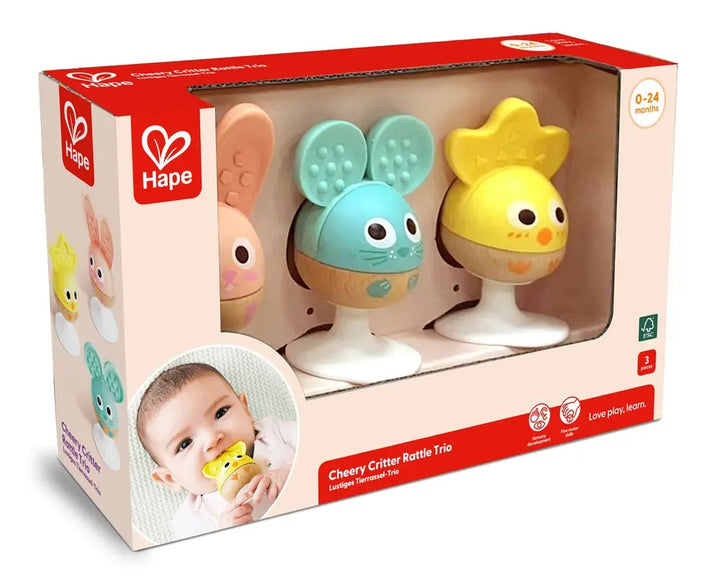Cheery Critter Rattle Trio by Hape