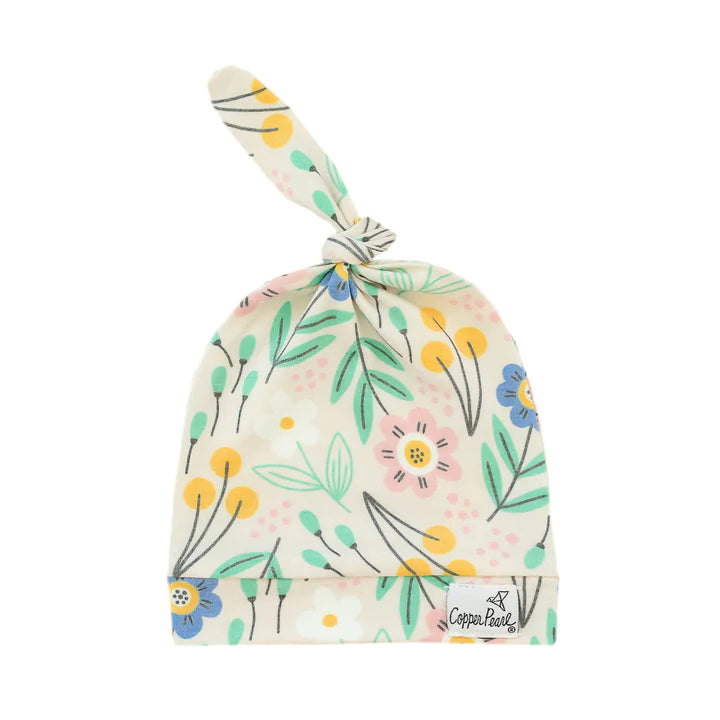 Top Knot Hat 0-4M in Clara by Copper Pearl