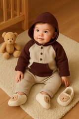 ludvig hooded jumpsuit- tortora by 1+ in the family