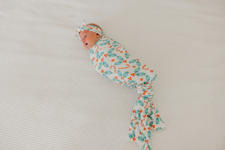 Knit Swaddle Blanket in Holly by Copper Pearl