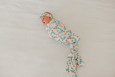 Knit Swaddle Blanket in Holly by Copper Pearl
