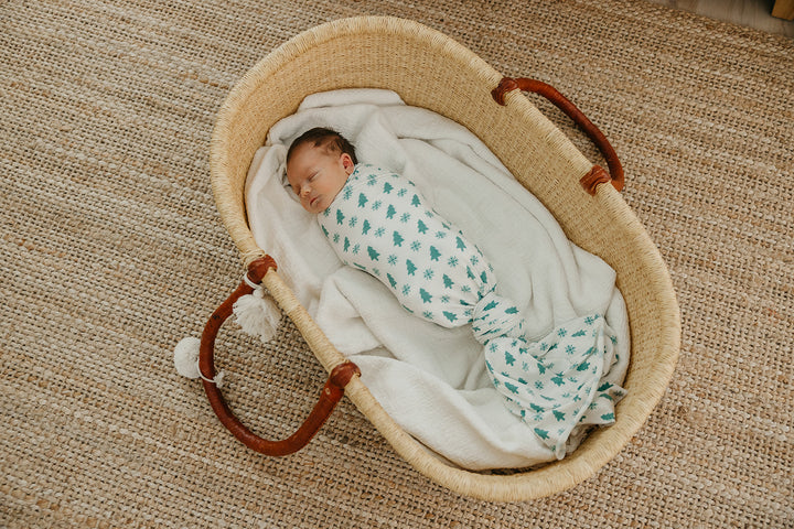 Knit Swaddle Blanket in Alps by Copper Pearl