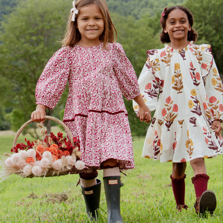 Girls Harper Dress- Harvest Dandelion by Pink Chicken