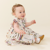 Baby Girls Jennifer Dress Set- Tossed Crayons by Pink Chicken