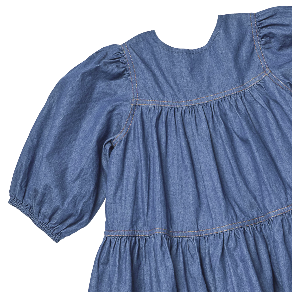 Girls Sawyer Dress- Chambray by Pink Chicken