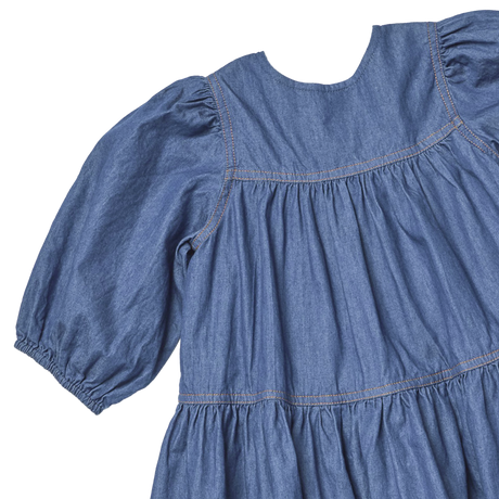 Girls Sawyer Dress- Chambray by Pink Chicken