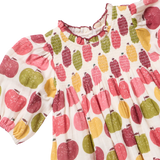 Girls Puff Sleeve Stevie- Pink Delicious Apples by Pink Chicken