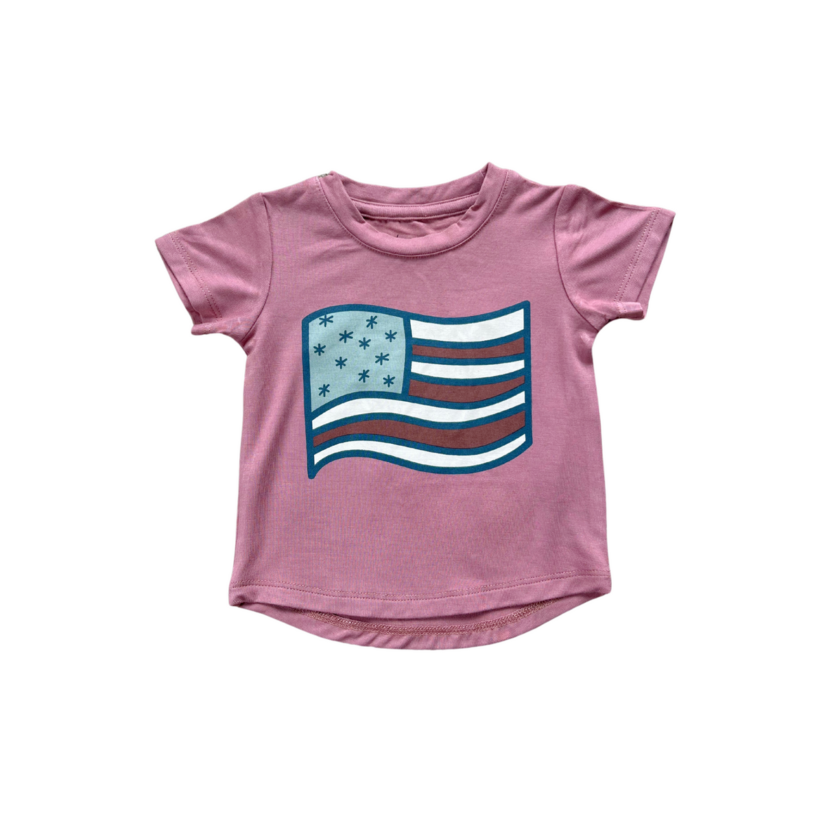 Girl's Short Sleeve Tee- Retro Flag by Babysprouts