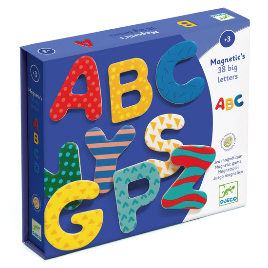 38 Big Letters Alphabet Wooden Magnets by Djeco