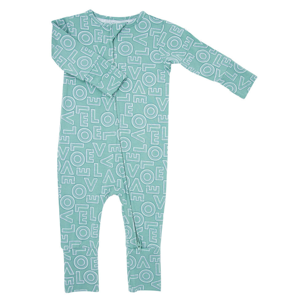 Convertible Romper - All You Need Is Love Green by Sweet Bamboo