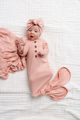 Piper Plush Knit Knotted Gown by Lou Lou & Company