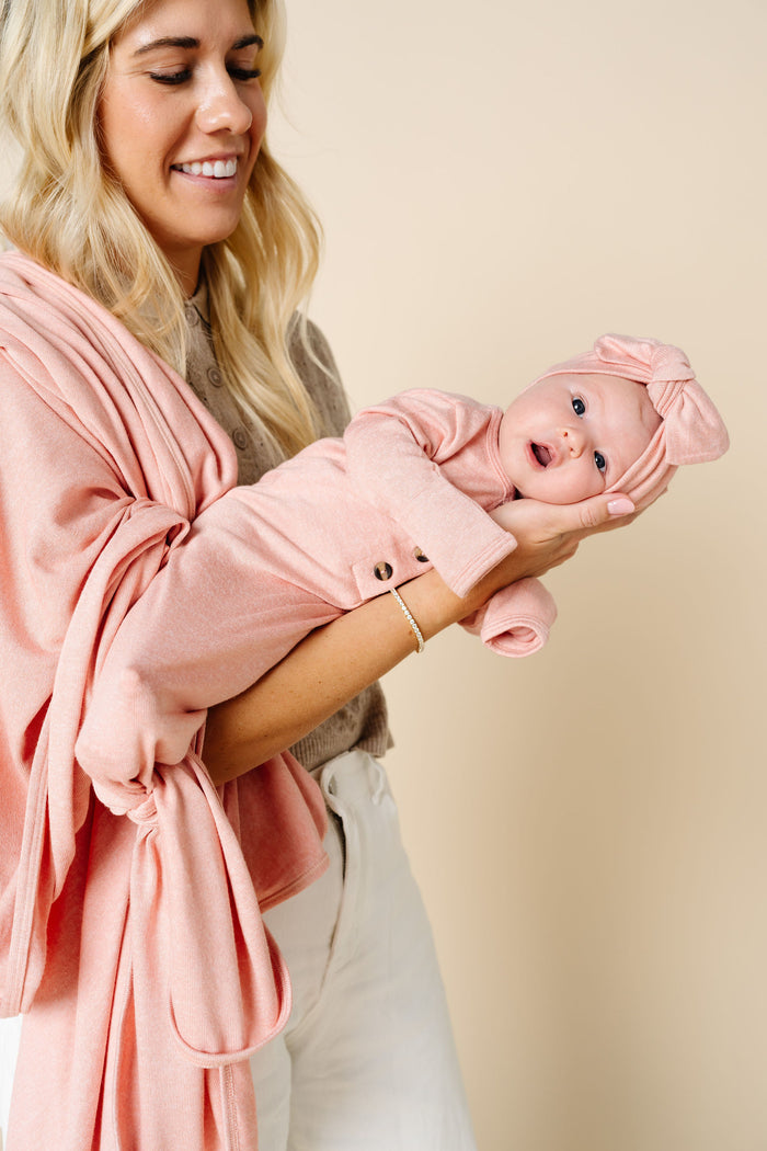 Piper Plush Knit Knotted Gown by Lou Lou & Company