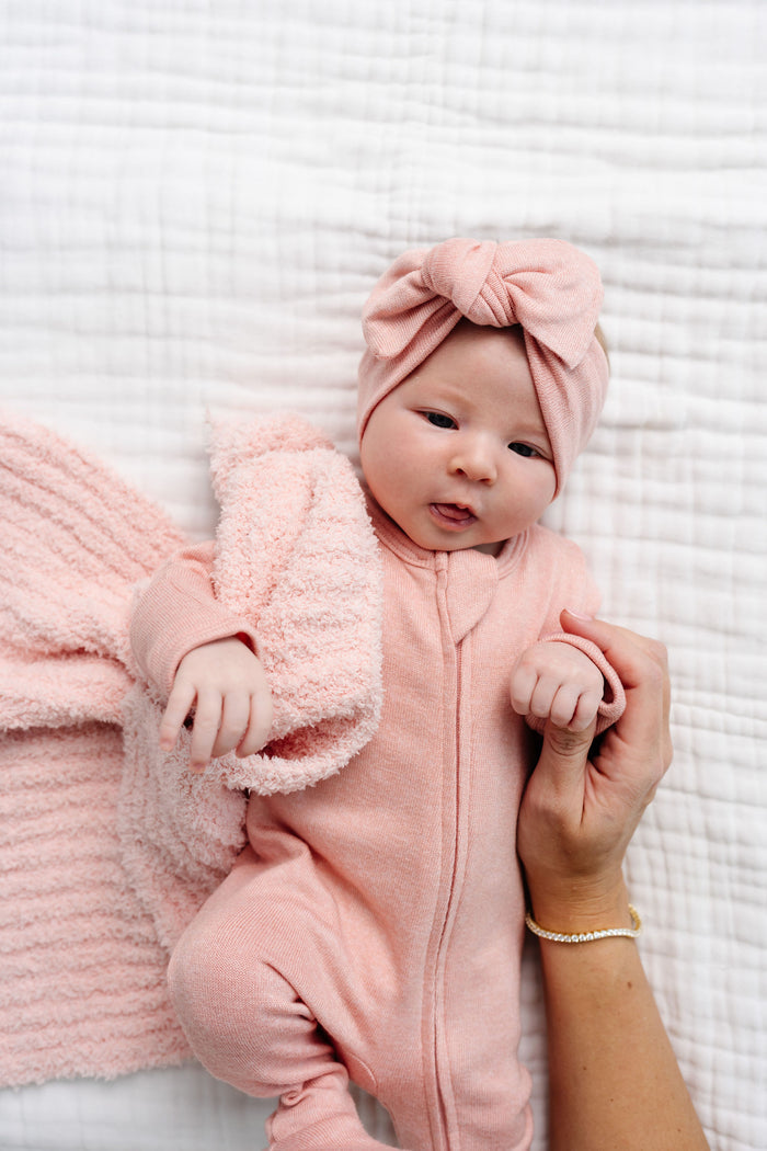Piper Plush Knit Zipper Footie by Lou Lou & Company