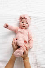 Piper Plush Knit Zipper Footie by Lou Lou & Company