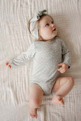 Organic Cotton Long Sleeve Bodysuit - Rosalie Fields Bluefox by Jamie Kay