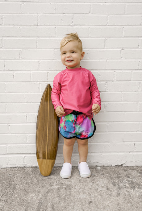 Boys Swim Short - Neon Watercolor by Angel Dear