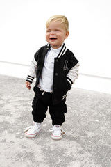 Cargo Denim Jogger - Black Wash by Little Bipsy