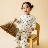 Organic 2-Way Zip Romper - Ditsy Plum by Makemake