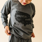 Organic Fleece Sweatshirt - Adventure Awaits by Makemake