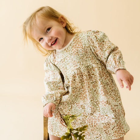 Organic Smocked Dress - Gardenia by makemake