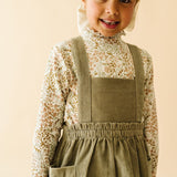 Organic Corduroy Pinafore Dress - Olive by Makemake