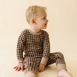 Organic Button Romper - Houndstooth by Makemake