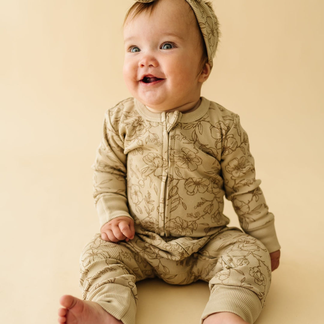Organic 2-Way Zip Romper - Vintage Bloom by Makemake