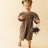 Organic Smocked Dress - Houndstooth by Makemake