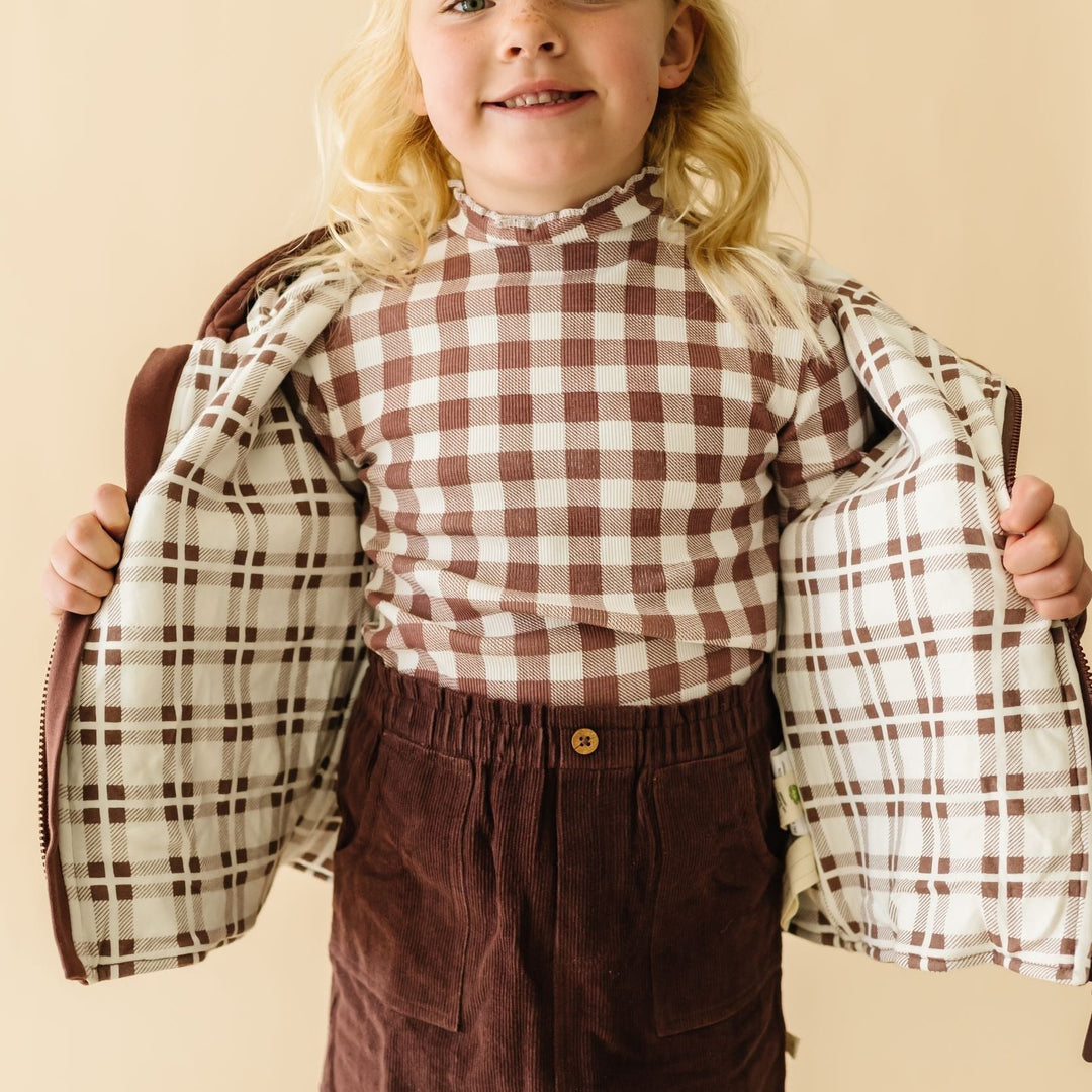 Organic Quilted Hooded Jacket - Plum by Makemake