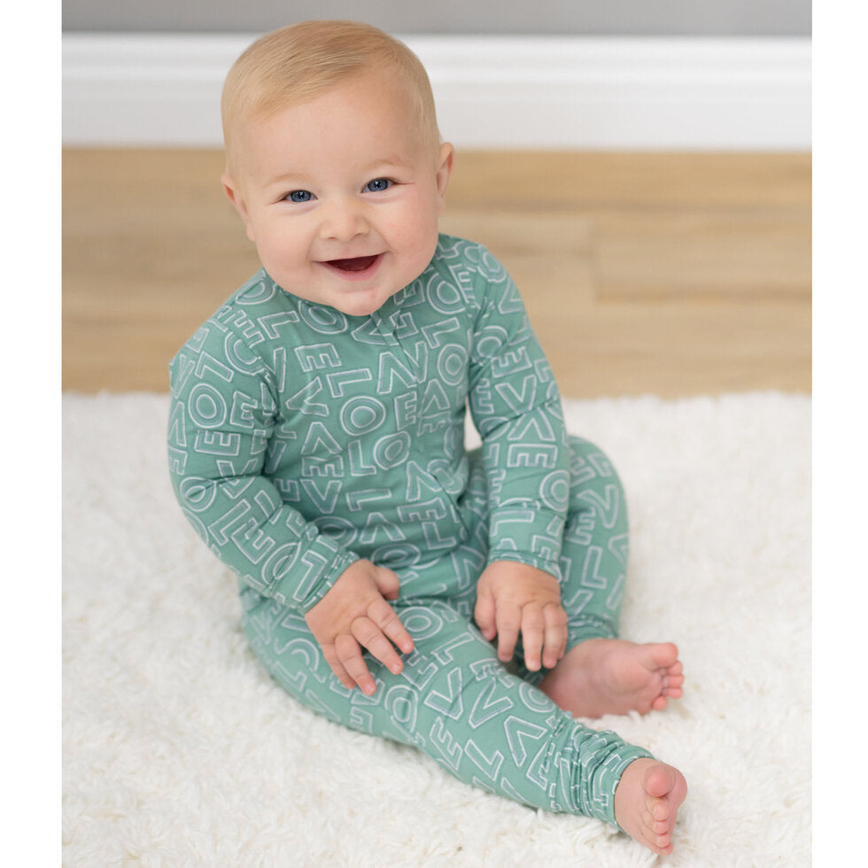 Convertible Romper - All You Need Is Love Green by Sweet Bamboo