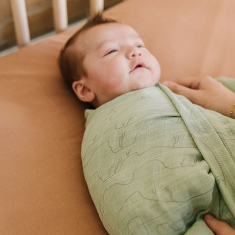 Cotton Muslin Swaddle Blanket - Cactus Lines by Little Unicorn