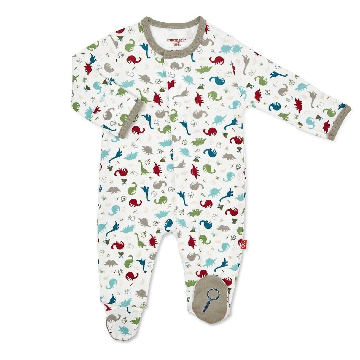 Organic Cotton Magnetic Footie - Dino Expedition by magnetic me