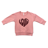 Drop-Shoulder Pullover- Love in Rose Brown by Babysprouts