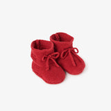 Red Garter Knit Baby Booties by Elegant Baby
