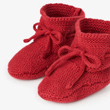 Red Garter Knit Baby Booties by Elegant Baby