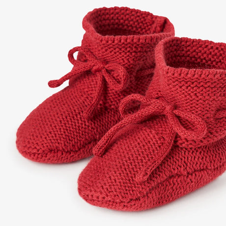 Red Garter Knit Baby Booties by Elegant Baby