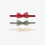 Holiday Lacey Bow Baby Headband 3PK by Elegant Baby