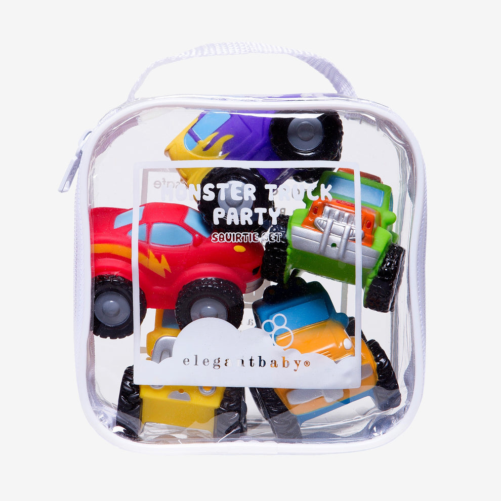 Squirtie Baby Bath Toys - Monster Truck Party by Elegant Baby