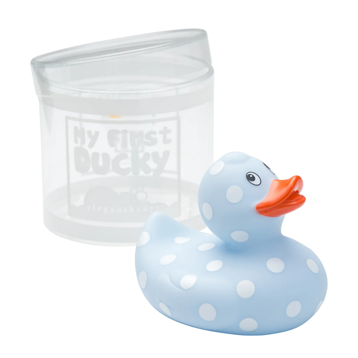 Blue Polka Dot Rubber Duckie by Elegant Baby