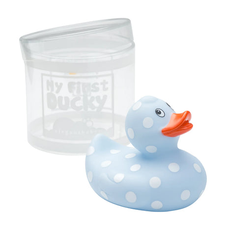 Blue Polka Dot Rubber Duckie by Elegant Baby