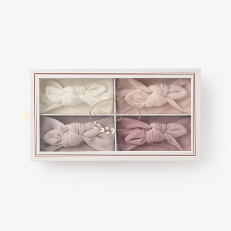 Brushed Cotton Knotted Bow Headband 4 Pk by Elegant Baby