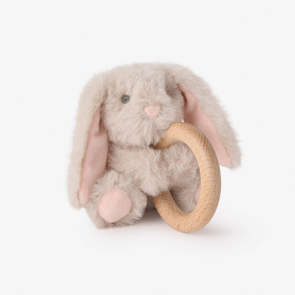 Elegant Baby - Wood Ring Rattles - Bunny
