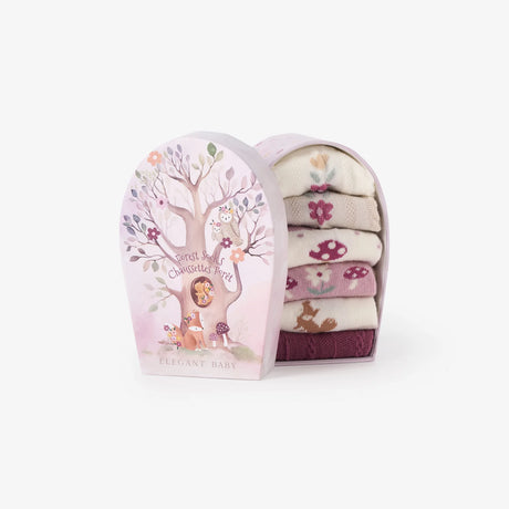 Forest Family Non Slip Baby Socks 6 PK by Elegant Baby