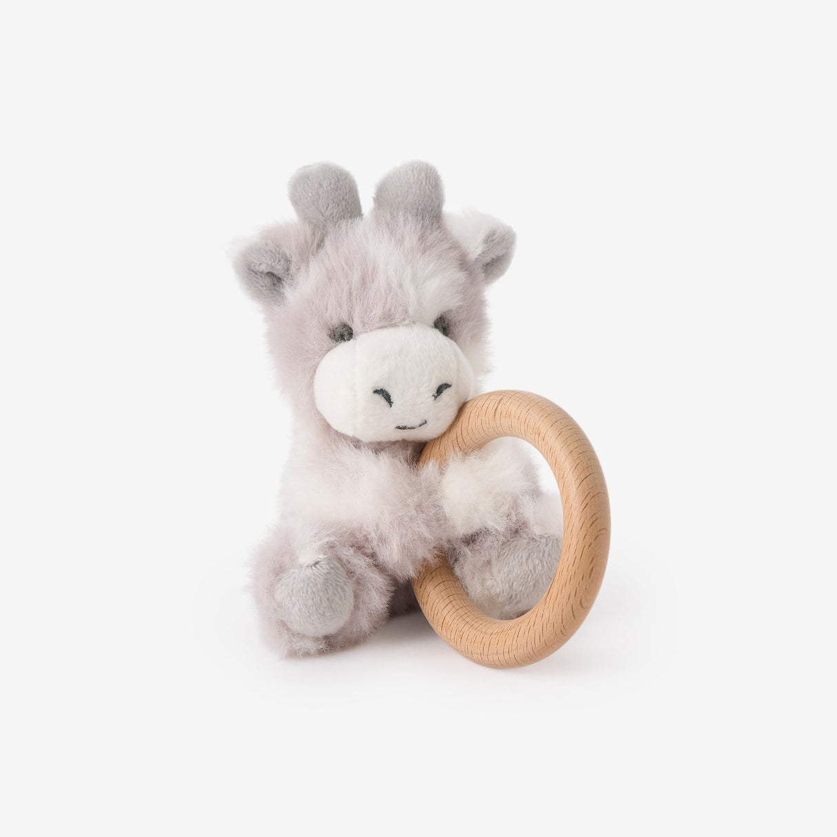 Elegant Baby - Plush Giraffe Wooden Ring Rattle